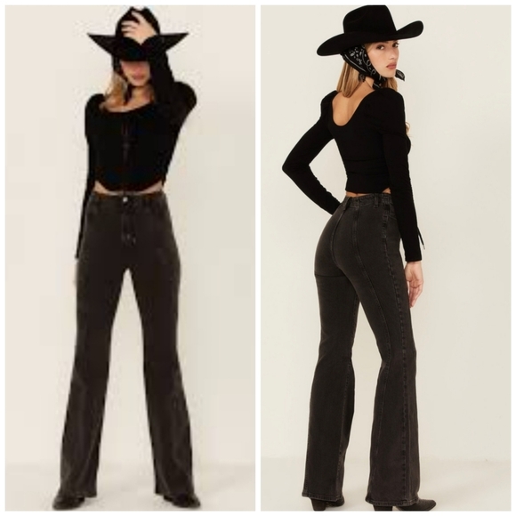 Free People Denim - Free People Florence Flare Boho Western Rodeo Jeans Size 29